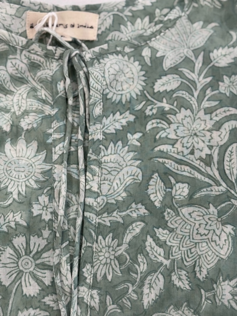 Daughters of India Sage Green Floral Maxi Dress - Picture 6 of 6